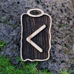 KENAZ - Rune - Futhark, Wood