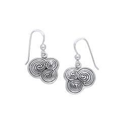 NEWGRANGE TRIPLE SPIRAL, silver earrings, Ag 925