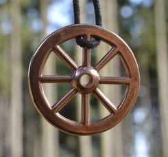 TARANIS WHEEL, bronze replica, oppidum Stradonice, Bohemia