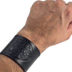 BOHEMIA, Czech lion, leather belt, cognac