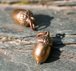 ACORN, oak pendant, bronze