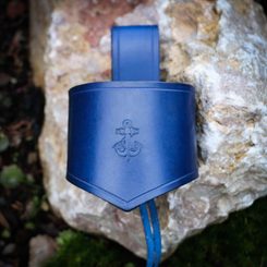 ANCHOR leather horn holder - gift for sailors