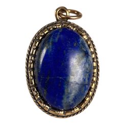 LAPIS LAZULI, large, bronze, pendant