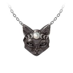 Chat de la lune mystique, collier, Alchemy England