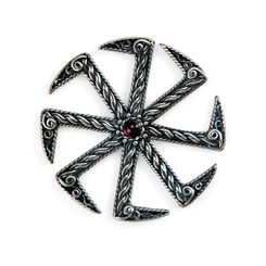 KOLOVRAT avec grenat, pendentif slave en argent, Ag 925