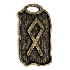 Othila - Futhark, Rune Pender, Zinc Laiton Antique