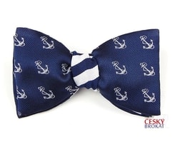 Butterfly bow tie, navy, anchor