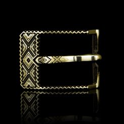 BAYUROK, belt buckle, brass - rectangular