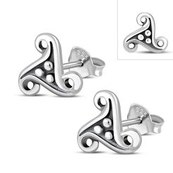 Celtic triskel, silver earrings 925/1000