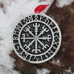 VEGVISIR, Isländische Rune, Anhänger, Zink