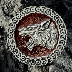 WHITE WOLF, pendant, zinc antique brass