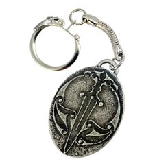 Drakkaria keychain, zinc antique silver