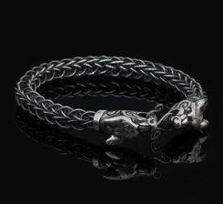 WOLF HEADS, Viking bracelet, Burg, Gotland, sterling silver, 43 g