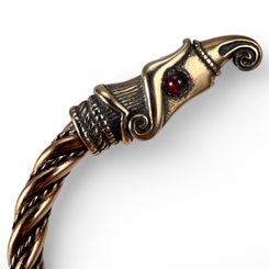 AZTEC, silver earrings AG 925, garnet