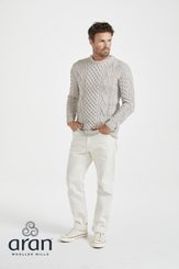 ARAN, Irish wool sweater, grey