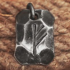 FEHU, forged iron rune pendant