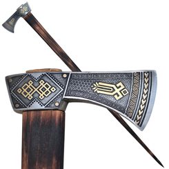 Gilded shepherd’s Axe, Ukrainian motifs, Transcarpathia