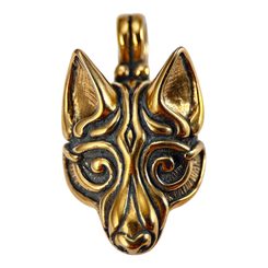 VIKING WOLF, viking style Borre, pendant, bronze