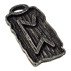 PERTHRO - runic amulet, antic brass