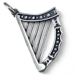Erin go Bragh - Irish harp, silver pendant, Ag 925