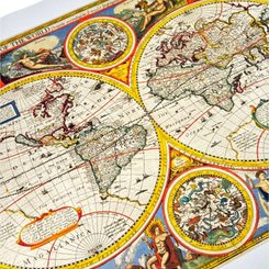 REPRINT A NEW AND ACCURAT MAP OF THE WORLD, John Speed, XVII century, handmade paper