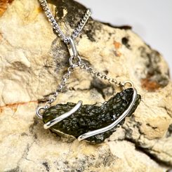 ECLIPSE, pendentif - Moldavite, argent 925/1000