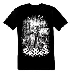 VELES, Slavic God, men's T-Shirt black and white