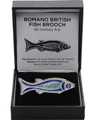 Roman enamel brooch featuring a fish
