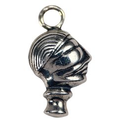 Celtic head, silver, pendant