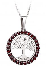 Tree of Life, pendant, garnet, silver 925/1000
