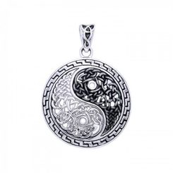 KNOTTED YING YANG, silver pendant