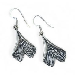 GINKGO, earrings, silver