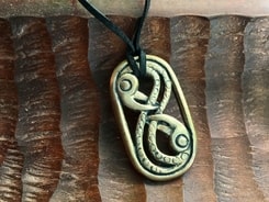 HUGINN AND MUNINN, bronze pendant