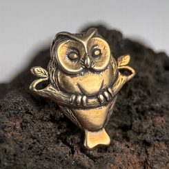 Flying Owl, pendant, bronze