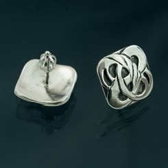 BOHEMIA, Art Nouveau, silver earrings