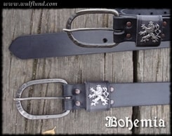 Royaume de Bohême, ceinture en cuir exclusive, noir