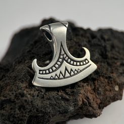 PERUN'S BEARDED AXE, silver pendant