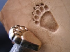 Grizzly Bear Track, leather stamp