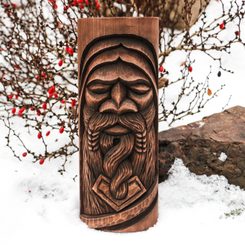 THOR, carved Wooden Figurine