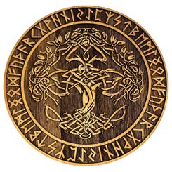 TREE OF LIFE - RUNES Wall Decoration 45cm Oak