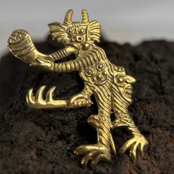 Chat à deux queues, insigne de pèlerin médiéval