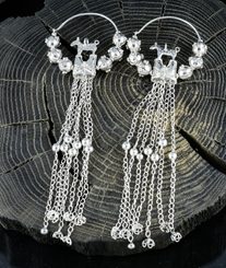 PRINCESS OF Stara Kourim, Slavic earrings, silver, replica