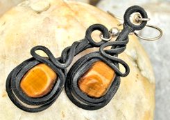 OEIL DE TIGRE - boucles d'oreilles