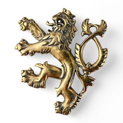 DOUBLE-TAILED LION, symbol of Bohemia, bronze, pendant