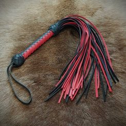 Leather Quirts, black and red