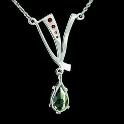 ORBITUS, raw moldavite pendant, sterling silver