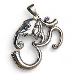 Om Ganesh, pendentif en argent
