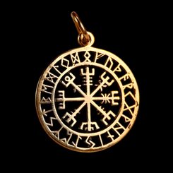 VEGVÍSIR - Isländische Rune, Anhänger Bronze, klein