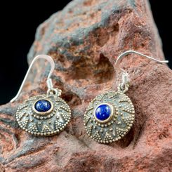 ISOLDA, lapis, bronze earrings