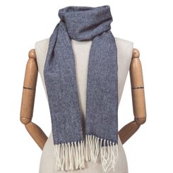 Bleu marine, écharpe de laine de luxe, Irlande